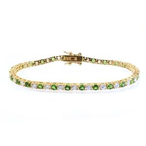 Green & White Round Cut Cubic Zirconia Bracelet